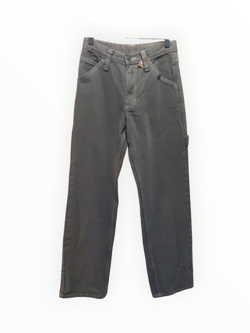 J. Galt Women's Gray size 27 Cotton Twill Pants Flat Front Button Closure